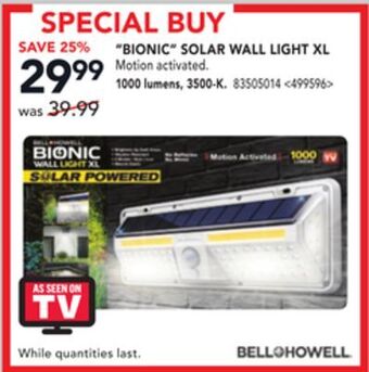 Lowe's Bell howell bionic solar wall light xl, 1000 lumens, 3500-k offer