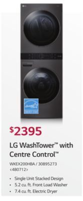 Lowe's Lg washtower with centre control offer