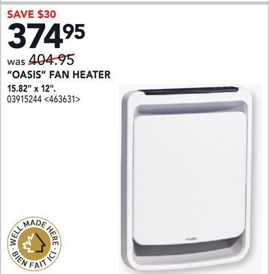 Lowe's Stelpro oasis fan heater 15.82 x 12 offer