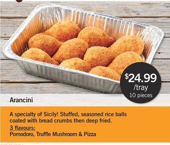 Fortinos Arancini offer