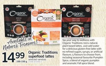 Fortinos Organic traditions superfood lattes, 100-150 g offer