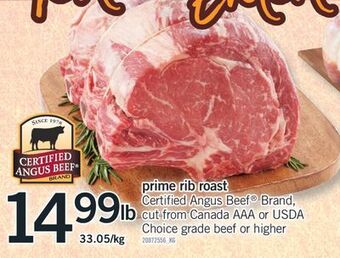 Fortinos Prime rib roast offer