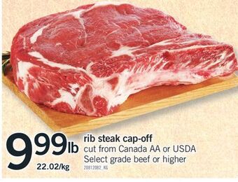 Fortinos Rib steak cap-off offer