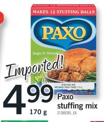 Fortinos Paxo stuffing mix, 170 g offer