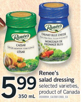 Fortinos Renee's salad dressing, 350 ml offer