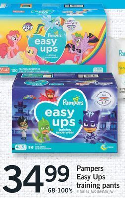 Fortinos Pampers easy ups easy ups training pants, 68-100's offer