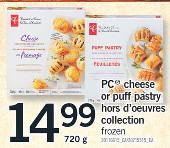 Fortinos Pc cheese or puff pastry hors d'oeuvres collection, 720 g offer