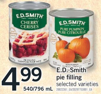 Fortinos E. d. smith pie filling, 540/796 ml offer