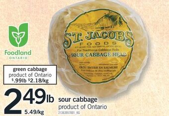Fortinos Sour cabbage offer