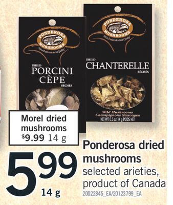 Fortinos Ponderosa dried mushrooms offer