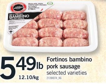 Fortinos Fortinos bambino pork sausage offer