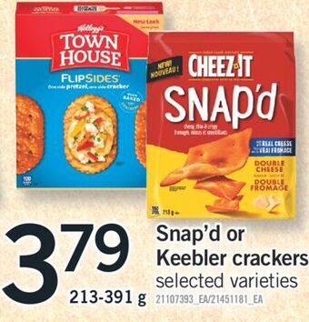 Fortinos Snap'd or keebler crackers 213-391 g offer