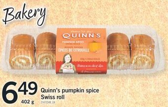 Fortinos Quinn's pumpkin spice swiss roll, 402 g offer