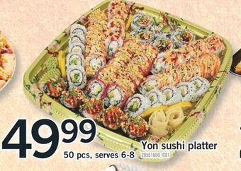 Fortinos Yon sushi platter offer