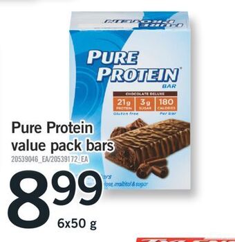 Fortinos Pure protein value pack bars 6 x 50 g offer