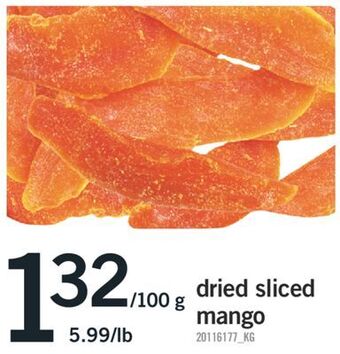 Fortinos Dried sliced mango, 100 g offer