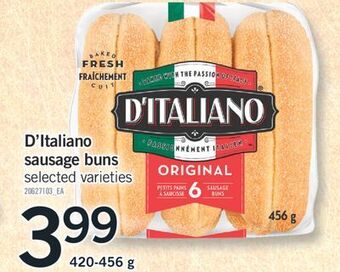 Fortinos D'italiano sausage buns, 420-456 g offer