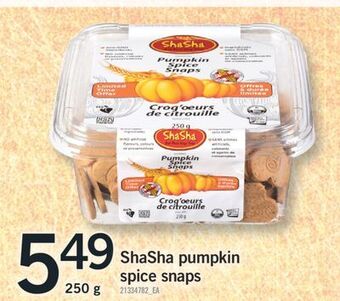 Fortinos Shasha pumpkin spice snaps, 250 g offer