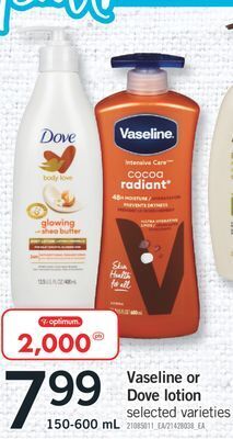 Fortinos Vaseline or dove lotion offer
