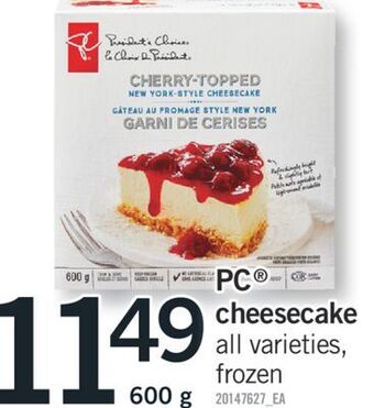 Fortinos Pc cheesecake cheesecake,600 g offer
