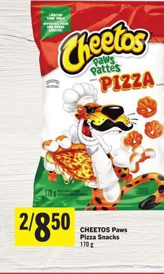 Foodland Cheetos paws pizza snacks 170 g offer