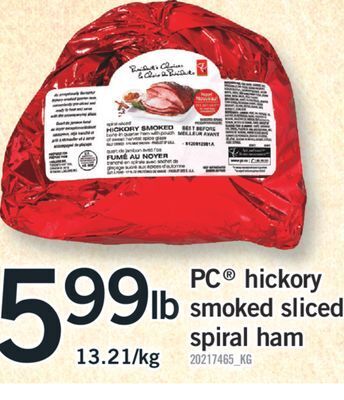 Fortinos Pc hickory hickory smoked sliced spiral ham offer