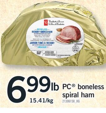 Fortinos Pc boneless spiral ham offer