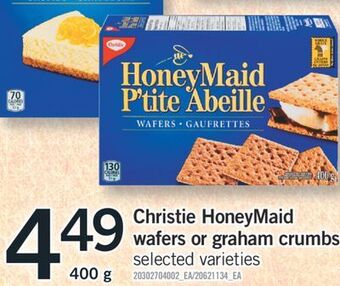 Fortinos Christie honeymaid wafers or graham crumbs, 400 g offer