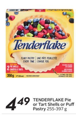 Sobeys Tenderflake pie or tart shells or puff pastry offer