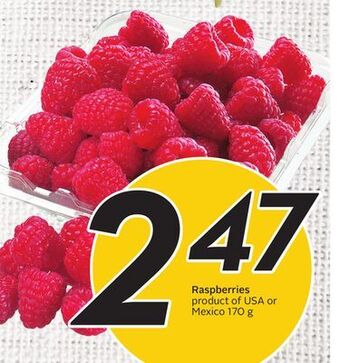 Sobeys Raspberries product of usa or mexico 170 offer