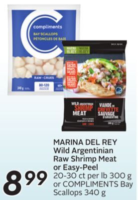 Sobeys Marina del rey wild argentinian raw shrimp meat offer
