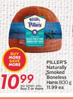 Sobeys Naturally smoked boneless hams offer
