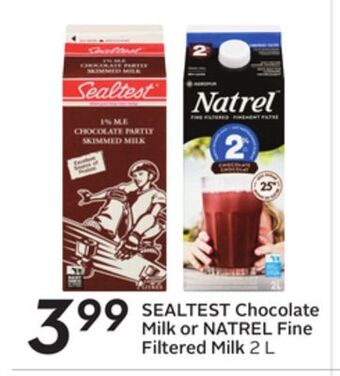 Sobeys Sealtest chocolate milk or natrel fine filtered milk offer