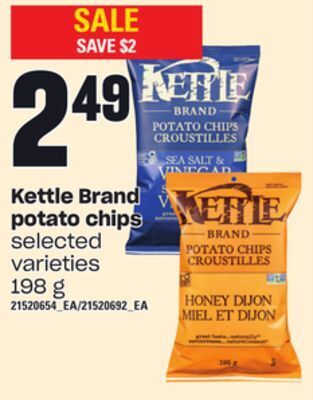 Independent Grocer Kettle brand potato chips, 198 g offer