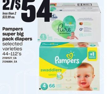 Independent Grocer Pampers super big pack diapers, 44-112's offer