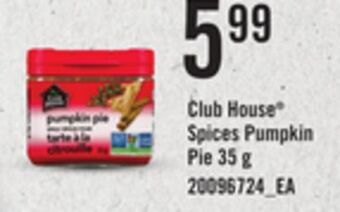 Independent Grocer Club house spices pumpkin pie, 35 g offer