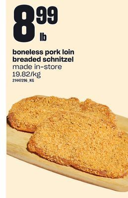 Independent Grocer Boneless pork loin breaded schnitzel offer