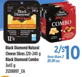 Independent Grocer Black diamond natural cheese slices, 220-240 g black diamond combo, 3x43 g offer