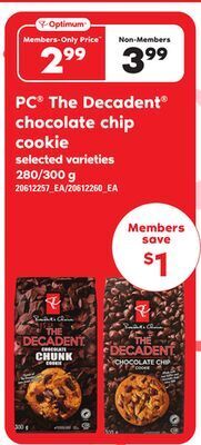 Independent Grocer Pc the decadent chocolate chip cookie, 280/300 g offer