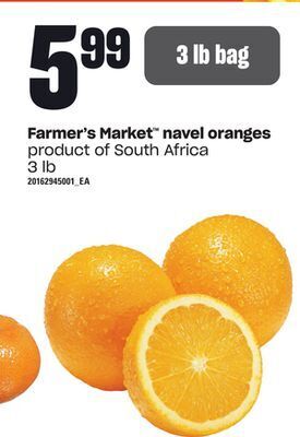 Independent Grocer Farmer's market navel oranges, 3 lb bag offer