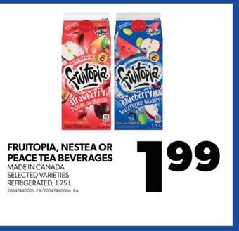 Real Canadian Superstore Fruitopia, nestea or peace tea beverages, 1.75 l offer