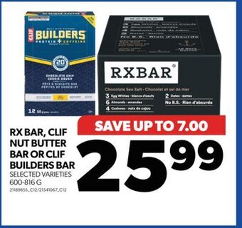 Real Canadian Superstore Rx bar, clif nut butter bar or clif builders bar, 600-816 g offer