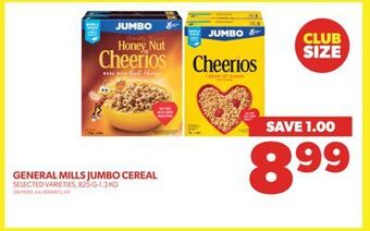 Real Canadian Superstore General mills jumbo cereal, 825 g-1.3 kg offer