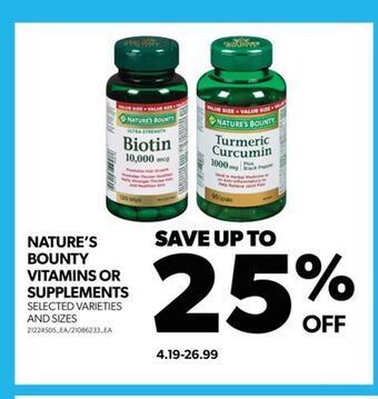 Real Canadian Superstore Nature's bounty vitamins or supplements offer