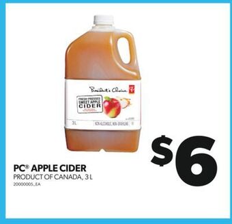 Real Canadian Superstore Pc apple cider, 3 l offer