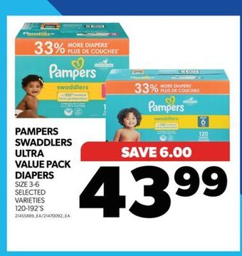 Real Canadian Superstore Pampers swaddlers ultra value pack diapers, 120-192's offer
