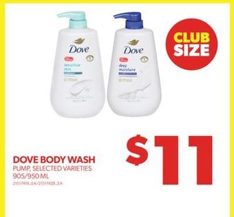 Real Canadian Superstore Dove body wash, 905/950 ml offer