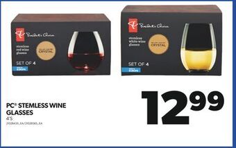 Real Canadian Superstore Pc stemless wine glasses, 4's offer