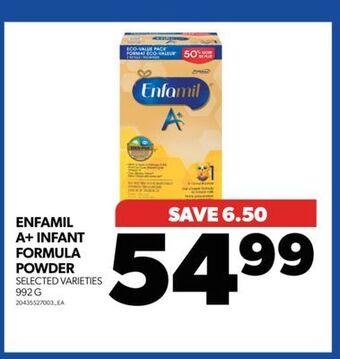Real Canadian Superstore Enfamil a+ infant formula powder, 992 g offer
