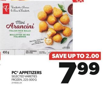 Real Canadian Superstore Pc appetizers, 225-500 g offer